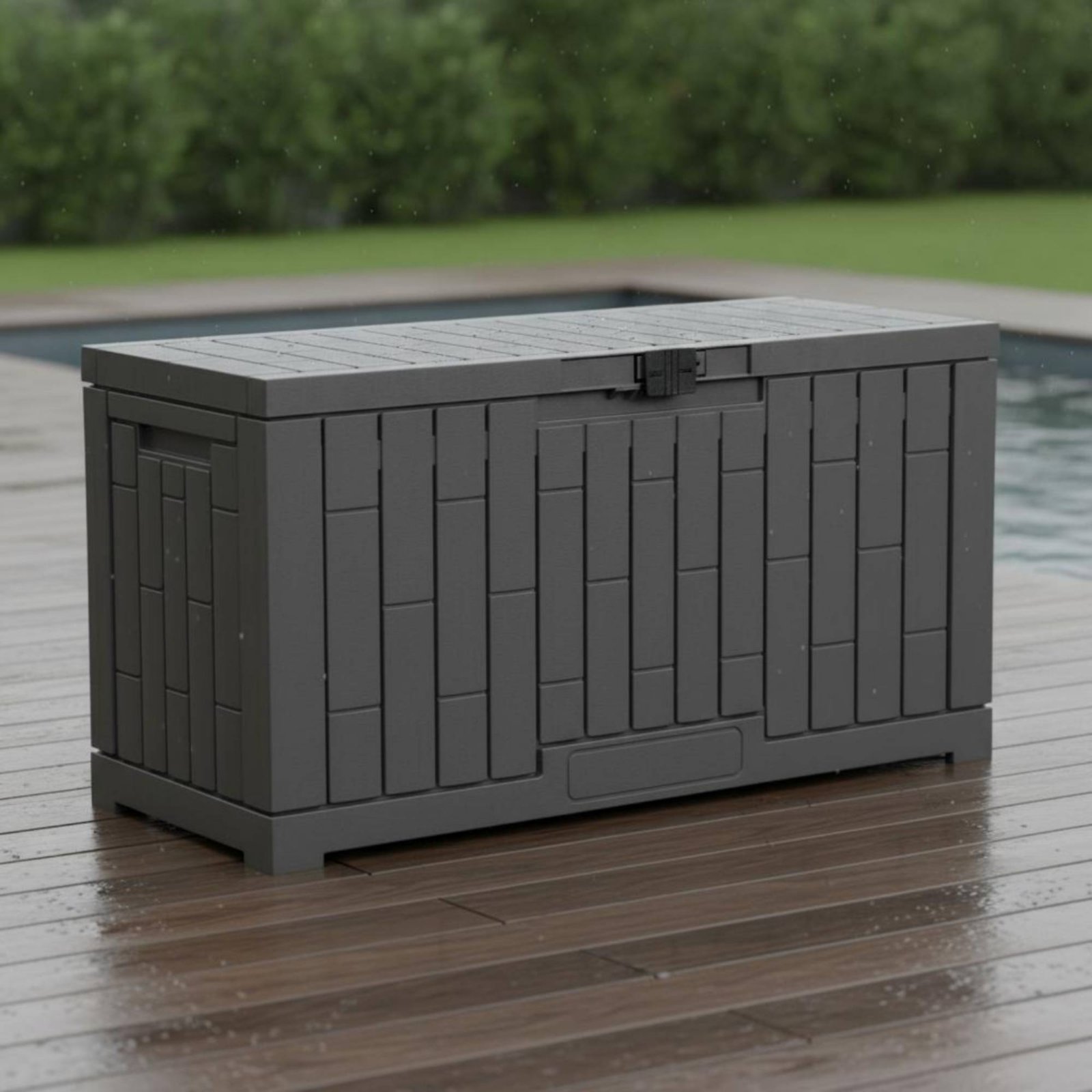 Garden Storage Box - Kotak Penyimpanan Resin Persegi Panjang untuk