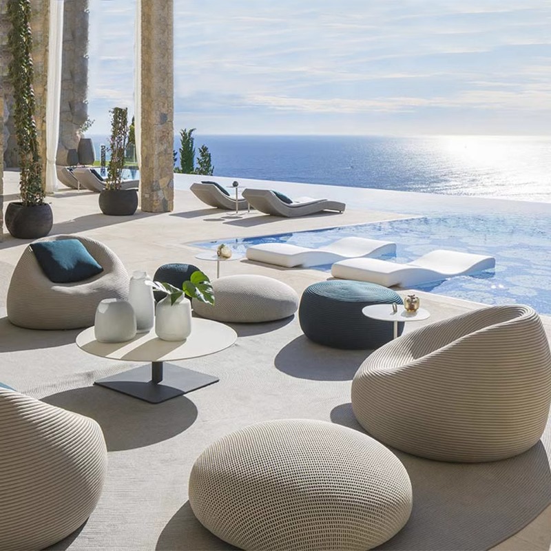 Outdoor Furniture On Sale - Set Furnitur Rotan Kain Modern Mewah