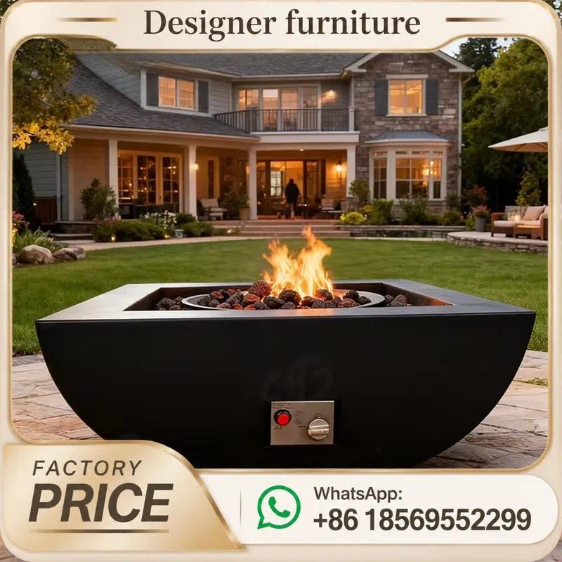 Outdoor Furniture With Fire Pit Table - Meja Api Gas Luar Ruangan Kustom