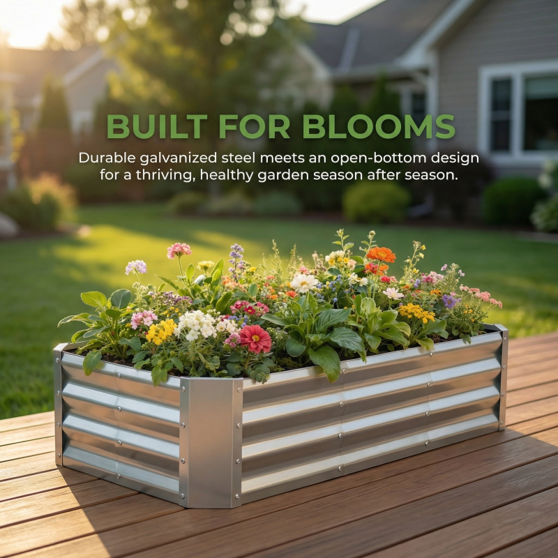 Garden Storage Box - Kit Pot Tanam Taman Galvanis Tanpa