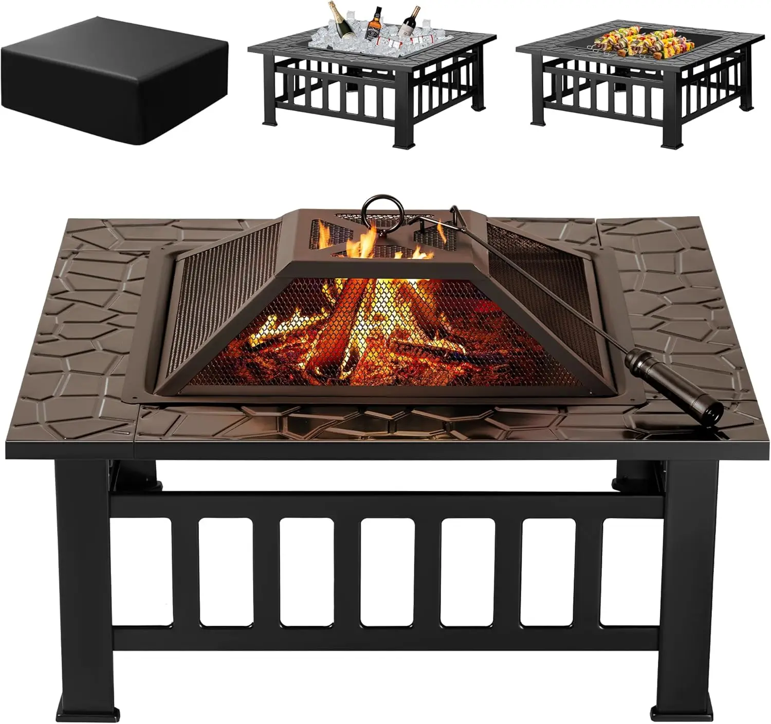 Outdoor Furniture With Fire Pit Table - Tungku Api Luar Ruangan, Meja Tungku