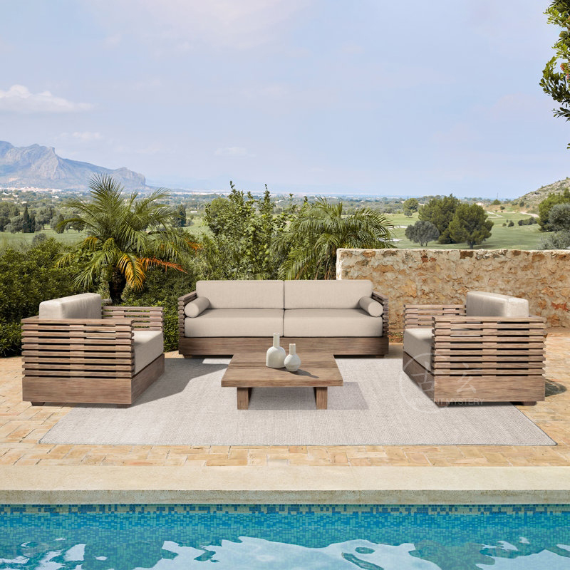Outdoor Furniture On Sale - Set Sofa dan Meja Kopi Kayu