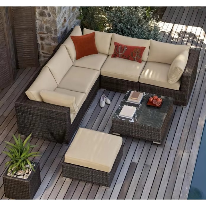 Set Sofa Taman Kecil 6 Dudukan - Outdoor Furniture Small ulasan dan harga