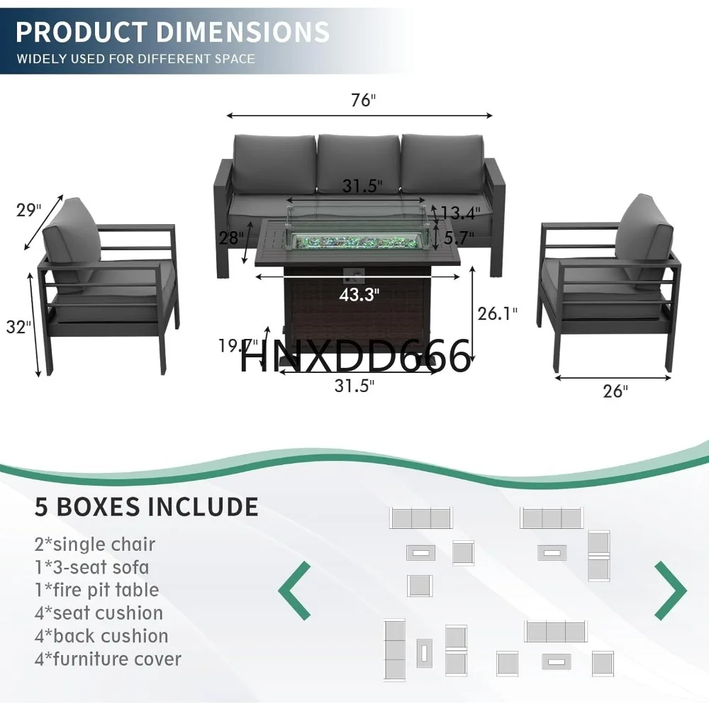 Set Furnitur Teras dengan Meja - Outdoor Furniture With Fire Pit Table ulasan dan harga