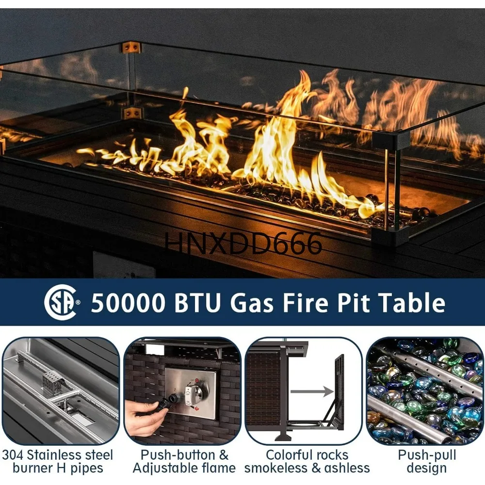 Set Furnitur Teras dengan Meja - Outdoor Furniture With Fire Pit Table ulasan dan harga