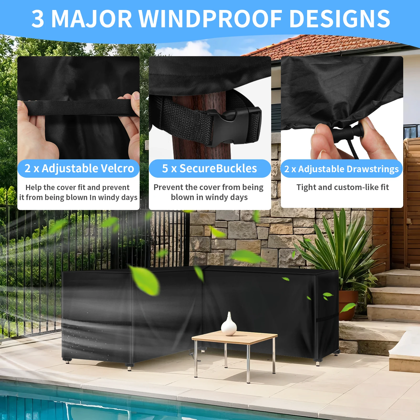 Penutup Sofa Taman Bentuk L 21 - Outdoor Furniture Cover Xl ulasan dan harga