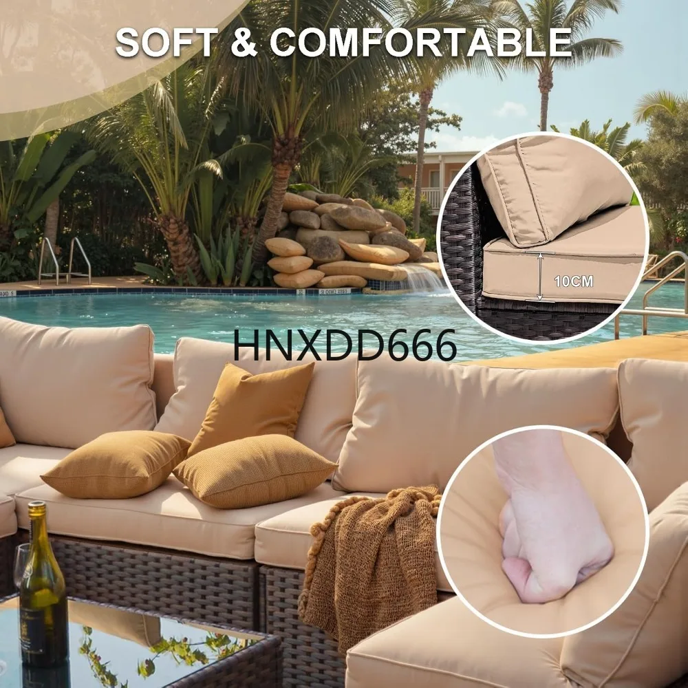 Set Furnitur Teras 7 Buah deng - Outdoor Furniture With Fire Pit Table ulasan dan harga