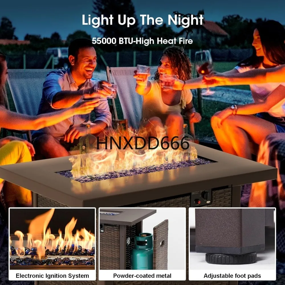 Set Furnitur Teras 7 Buah deng - Outdoor Furniture With Fire Pit Table ulasan dan harga