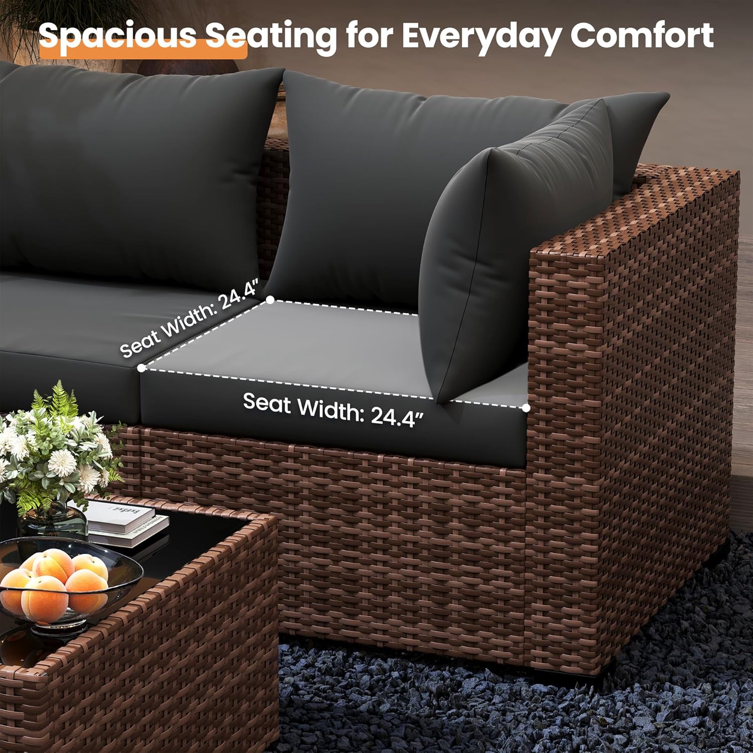 Set Sofa Seksional Luar Ruanga - Outdoor Furniture With Fire Pit Table ulasan dan harga