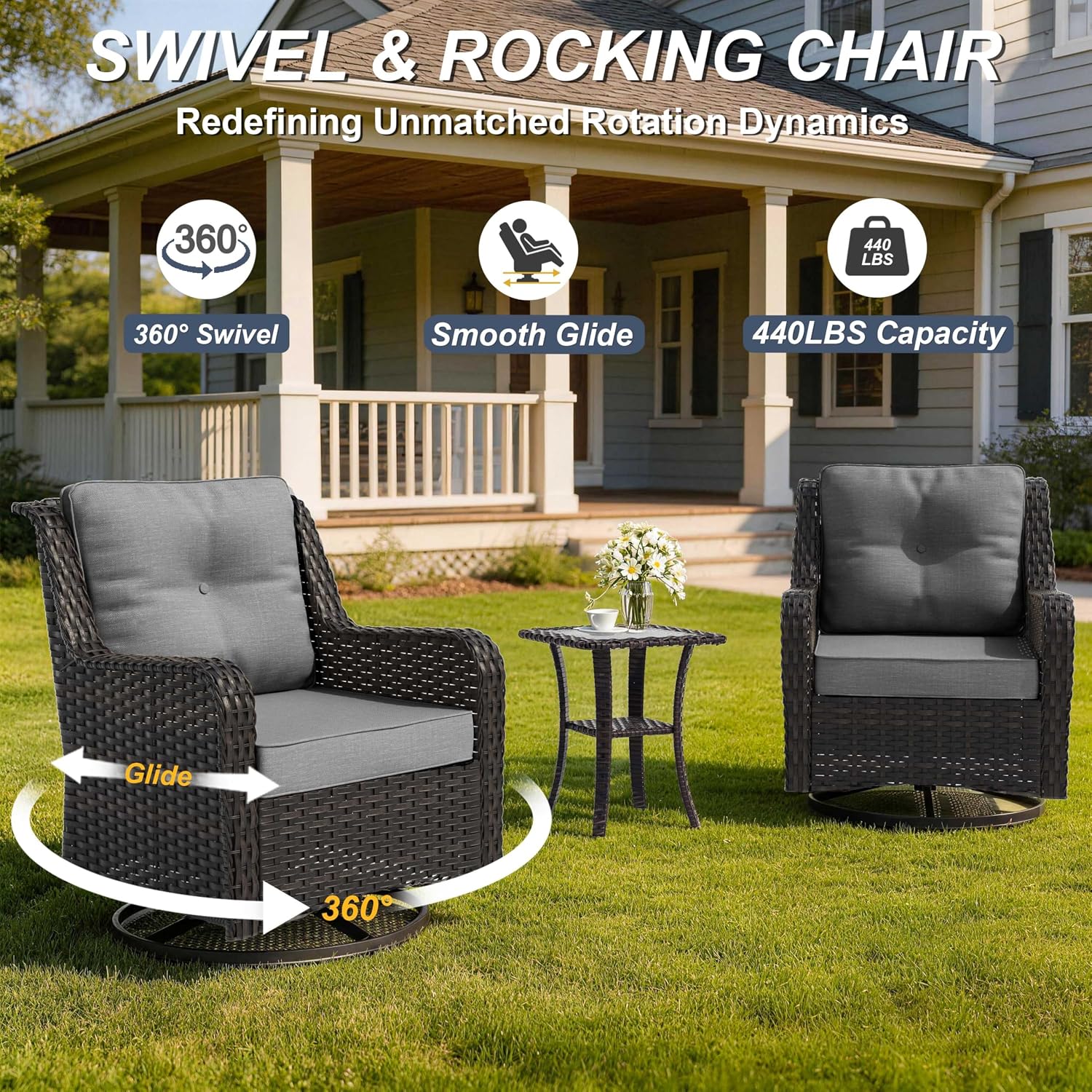 Set Furnitur Teras 7-Potong, S - Outdoor Furniture Sale ulasan dan harga