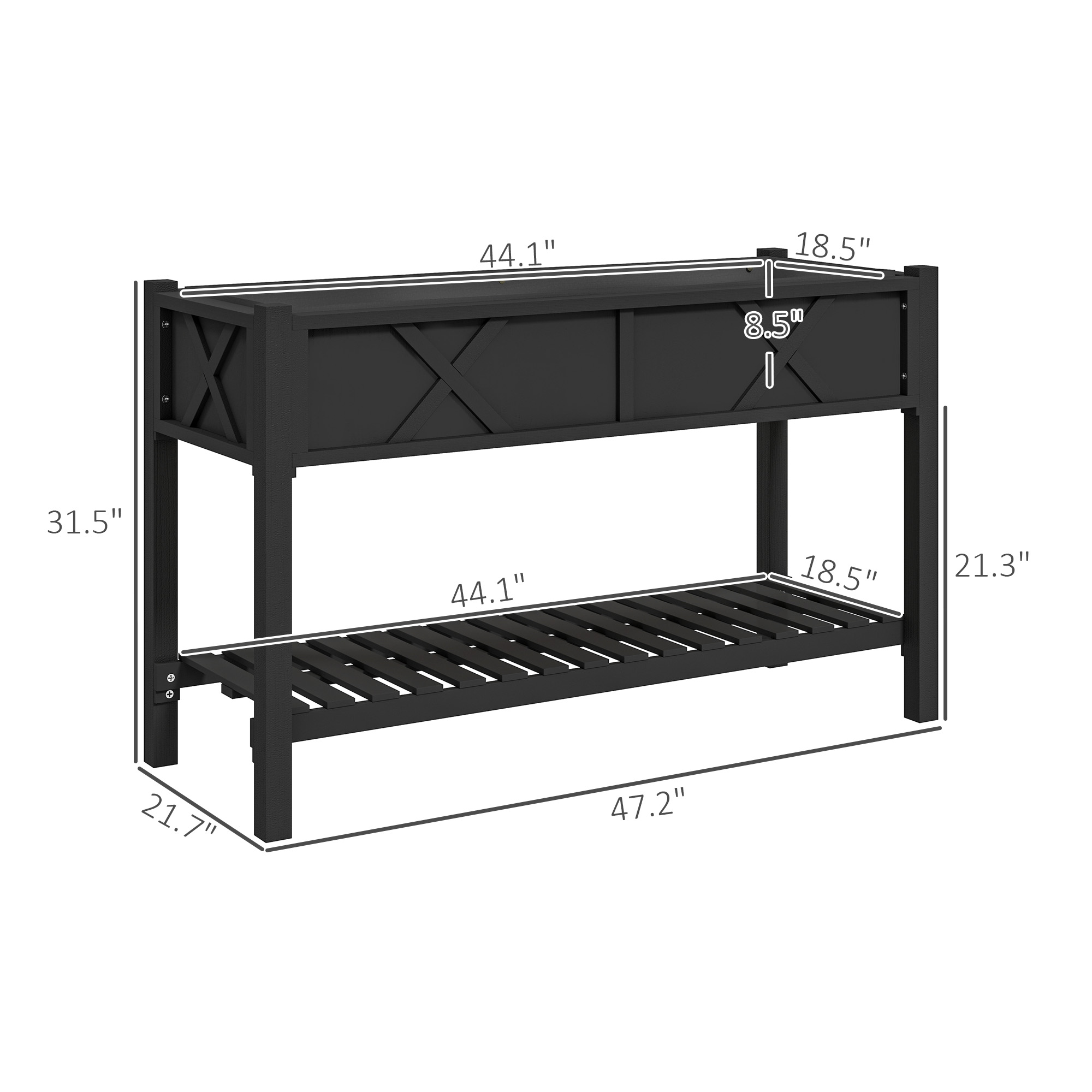 Kotak Penanam Kayu Terangkat,  - Garden Storage Box ulasan dan harga