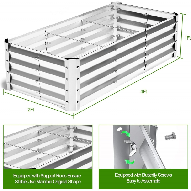 Kit Pot Tanam Taman Galvanis T - Garden Storage Box ulasan dan harga
