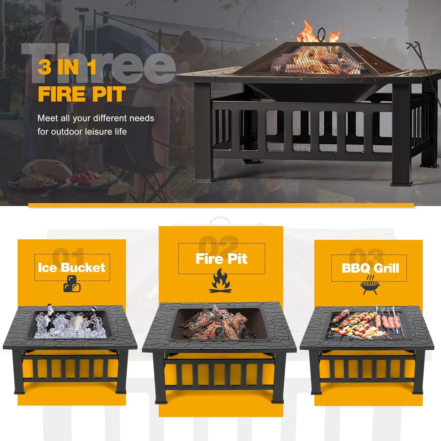 Tungku Api Luar Ruangan, Meja  - Outdoor Furniture With Fire Pit Table ulasan dan harga