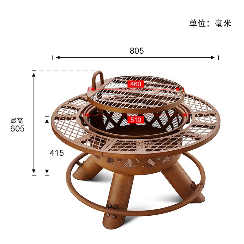 Set Pemanggang Barbekyu & Pera - Outdoor Furniture With Fire Pit Table ulasan dan harga