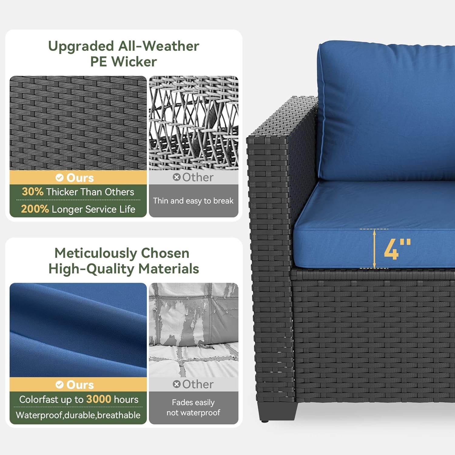 Sofa Seksional Luar Ruangan Bi - Outdoor Furniture With Fire Pit Table ulasan dan harga
