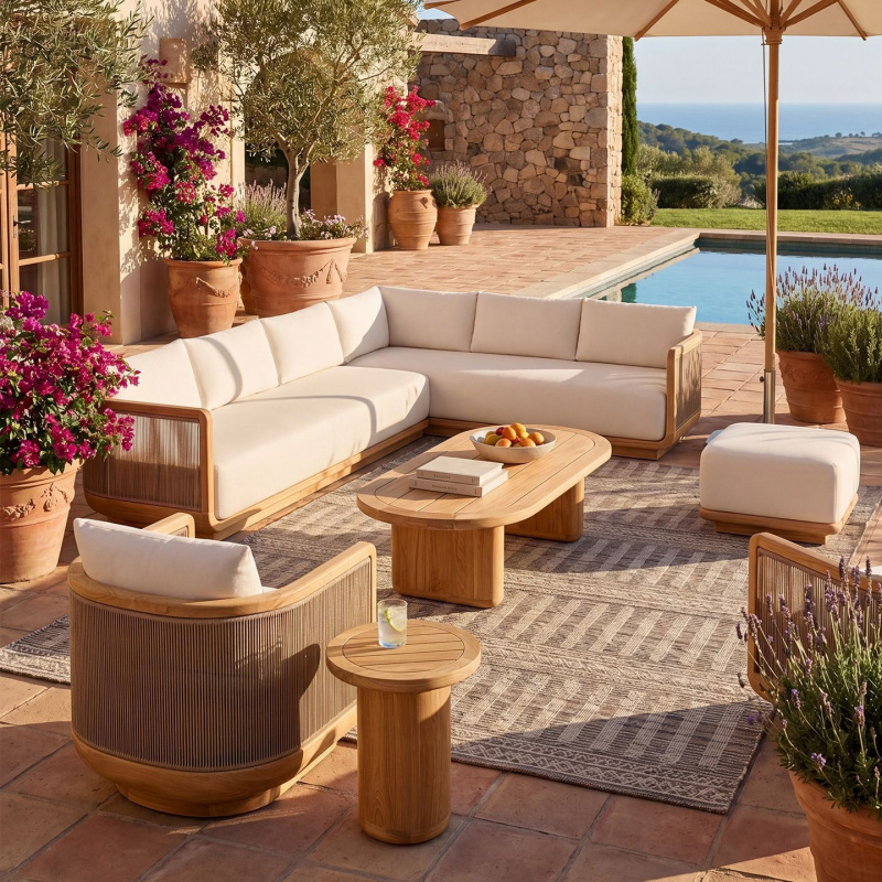 Set Meja dan Kursi Kayu Jati u - Outdoor Furniture On Sale ulasan dan harga