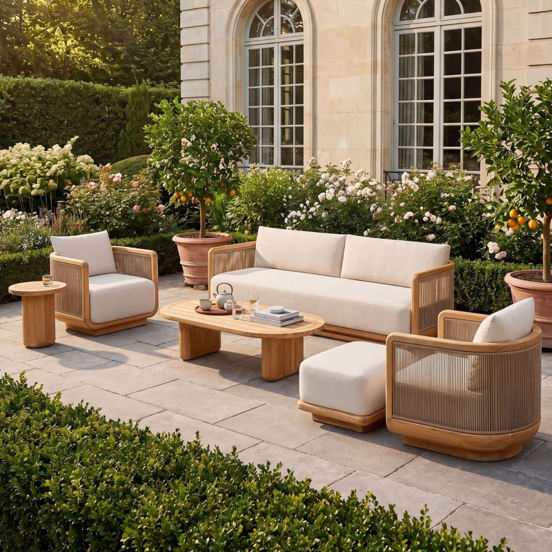 Set Meja dan Kursi Kayu Jati u - Outdoor Furniture On Sale ulasan dan harga
