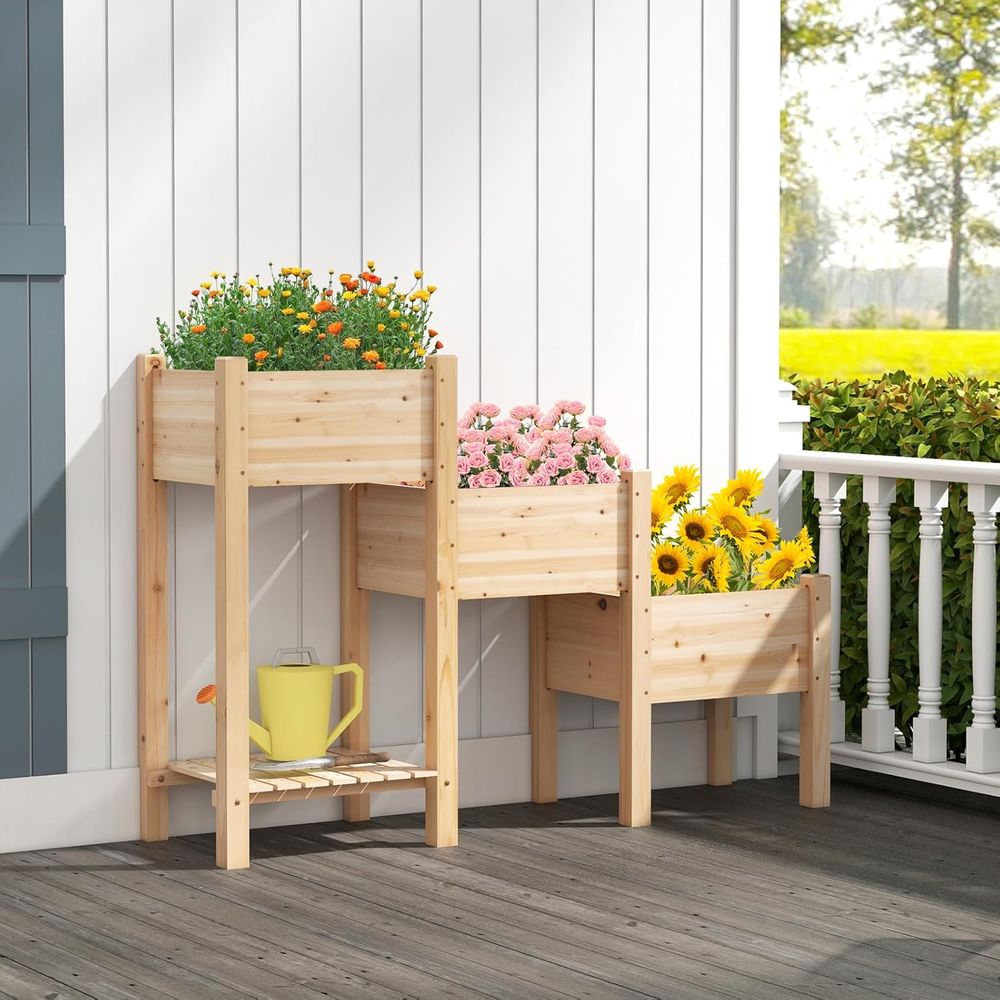 Rak Tanam Kayu 3 Tingkat denga - Garden Storage Box ulasan dan harga